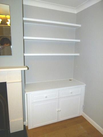 fitted alcove media cabinets