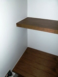 fitted walnut shelves