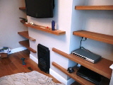 shelves with 

down lighters